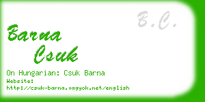 barna csuk business card